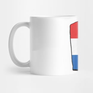 Red, White, and Blue Delaware Outline Mug